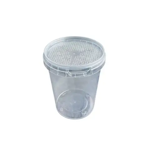 Drosophila-Zuchtbecher rund 520ml mit Deckel perforiert